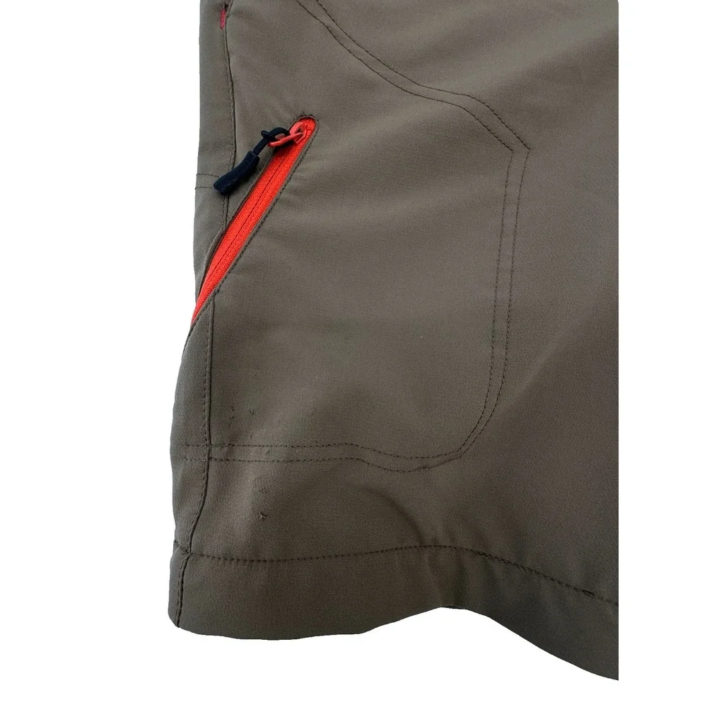 American Outback Mens Small Hiking Shorts Brown Stretch Outdoor Zip Pocket